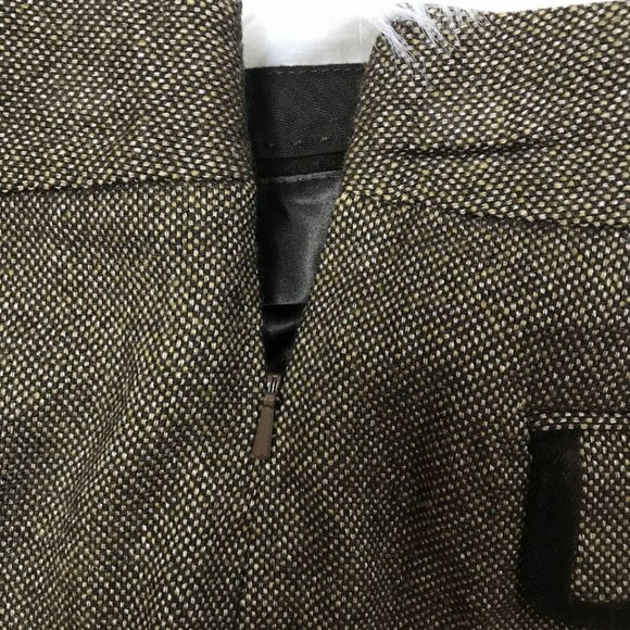 CLUB MONACO Sz 6 Skirt Brown Tweed faux Back Pocke - Picture 4 of 6